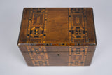 19th Century Walnut Marquetry Twin Compartment Tea Caddy - Harrington Antiques