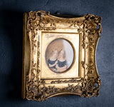 19th Century Watercolour & Pencil - Two Young Girls - Harrington Antiques