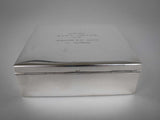 .925 Silver Cigarette Box by Wilhem Binder, c.1961. Military Inscription. - Harrington Antiques