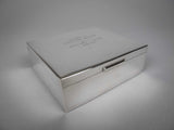 .925 Silver Cigarette Box by Wilhem Binder, c.1961. Military Inscription. - Harrington Antiques