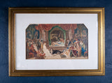 After Daniel Maclise (Irish 1806-1870) 'The Play Scene From Hamlet'. Watercolour. Dated 1858. - Harrington Antiques