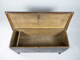 Antique 17th Century Carved Oak Six Plank Coffer / Chest. - Harrington Antiques