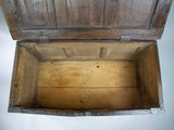 Antique 17th Century Three Panel Carved Oak Coffer / Blanket Box - Harrington Antiques