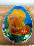 Arts & Crafts Copper & Enamel Cabochon Wall Mirror, c. 1910 - Harrington Antiques