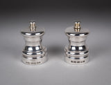 Asprey Silver Capstan Salt Mill and Pepper Mill by Hersey & Son. - Harrington Antiques