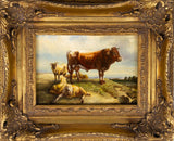 Circle Of Thomas Sidney Cooper (1803-1902) - Cow and Sheep In Landscape. - Harrington Antiques