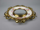 Clarice Cliff Staffordshire Ceramic and Brass Floral Mirror, c.1950s. - Harrington Antiques
