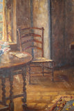 Early 20th Century Interior Scene, signed 'G. Macdonald'. Oil on Canvas. - Harrington Antiques