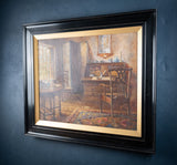Early 20th Century Interior Scene, signed 'G. Macdonald'. Oil on Canvas. - Harrington Antiques