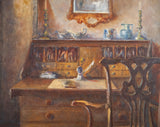 Early 20th Century Interior Scene, signed 'G. Macdonald'. Oil on Canvas. - Harrington Antiques