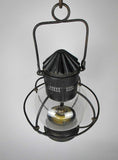 Early 20th Century Toleware Globular Hanging Oil Lamp With Brass Burner. - Harrington Antiques