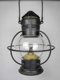 Early 20th Century Toleware Globular Hanging Oil Lamp With Brass Burner. - Harrington Antiques