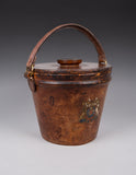 Early 20thC Leather Ice Bucket With Royal Coat Of Arms - Harrington Antiques