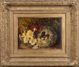 'Emblems Of Spring' by Laura Mias, 1881. Oil On Canvas. - Harrington Antiques