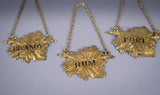 Four Silver Gilt Vine Leaf Decanter Labels by SMD, London, 1968. - Harrington Antiques