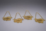 Four Silver Gilt Vine Leaf Decanter Labels by SMD, London, 1968. - Harrington Antiques
