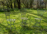 French 19th Century Wrought Iron Garden Chairs - Set of 3. - Harrington Antiques