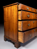 George II Walnut Cross Banded Chest Of Drawers, c.1740 - Harrington Antiques