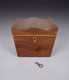 George III Mahogany Serpentine Top Tea Caddy, c.1790 - Harrington Antiques