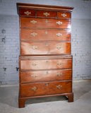 George III Mahogany Tallboy / Chest On Chest With Brushing Slide - Harrington Antiques