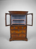 George III Miniature Mahogany Glass Fronted Cabinet - Apprentice Piece. - Harrington Antiques