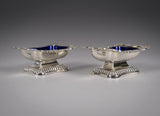 George III Silver Pedestal Open Salts by Samuel Hennell & John Terry, 1814. - Harrington Antiques