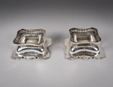 George III Silver Pedestal Open Salts by Samuel Hennell & John Terry, 1814. - Harrington Antiques