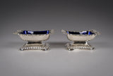 George III Silver Pedestal Open Salts by Samuel Hennell & John Terry, 1814. - Harrington Antiques