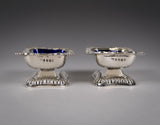 George III Silver Pedestal Open Salts by Samuel Hennell & John Terry, 1814. - Harrington Antiques
