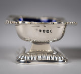 George III Silver Pedestal Open Salts by Samuel Hennell & John Terry, 1814. - Harrington Antiques