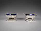 George III Silver Pedestal Open Salts by Samuel Hennell & John Terry, 1814. - Harrington Antiques