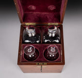 Georgian Sterling Silver Decanter & Glass Set by Joseph Angell I, 1827. - Harrington Antiques