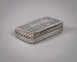 Georgian Sterling Silver Snuff Box by Samuel Pemberton, 1818. - Harrington Antiques
