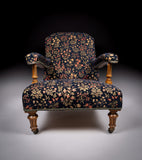 Howard Style Walnut Open Armchair, c.1880 (stamped) - Harrington Antiques