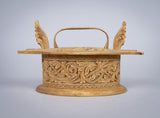 Intricate Norwegian Small Oval Tine Box, c.1920. - Harrington Antiques