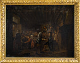 Large 18th Century Oil In Manner of Pieter Jansz Quast (1605-1647) - Tavern Fight Over A Card Game - Harrington Antiques