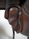 Large 19th Century Anglo-Indian Carved Rosewood Table With Elephant Head Legs - Harrington Antiques