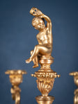 Large Pair Of Gilded Neoclassical Style 7-Branch Candelabra - Harrington Antiques