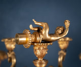 Large Pair Of Gilded Neoclassical Style 7-Branch Candelabra - Harrington Antiques