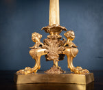 Large Pair Of Gilded Neoclassical Style 7-Branch Candelabra - Harrington Antiques