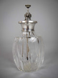 Large Sterling Silver and Cut Glass Scent / Perfume Bottle. London, 1943. - Harrington Antiques