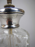 Large Sterling Silver, Blue Guilloche Enamel and Cut Glass Scent / Perfume Bottle. C.1930s. - Harrington Antiques