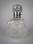 Large Sterling Silver & Cut Glass Scent Bottle by Cornelius Desormeaux, London, 1900. - Harrington Antiques