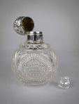 Large Sterling Silver & Cut Glass Scent Bottle by Cornelius Desormeaux, London, 1900. - Harrington Antiques