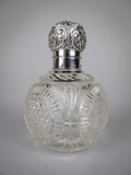 Large Sterling Silver & Cut Glass Scent Bottle by Cornelius Desormeaux, London, 1900. - Harrington Antiques