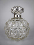 Large Sterling Silver & Cut Glass Scent Bottle by William Hutton & Sons, Birmingham, 1902. - Harrington Antiques