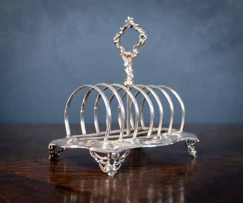 Large Sterling Silver Toast Rack by John Evans II, London, 1848 - Harrington Antiques