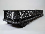 Large Victorian Cast Iron Fire Kerb With Pierced Foliate Design. - Harrington Antiques