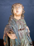 Late 17th / Early 18th Century Polychrome Carved Wooden Figure of The Madonna - Harrington Antiques