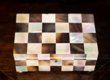 Mother of Pearl & Abalone Chequered Trinket Box, c.1910 - Harrington Antiques
